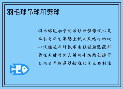 羽毛球吊球和劈球